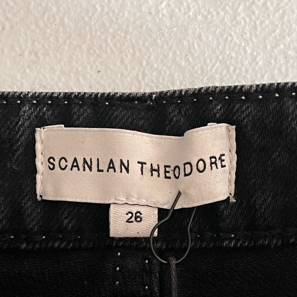 NWT Scanlan Theodore Black White Stitched Jeans Patch Pockets Size 26 - Picture 5 of 9